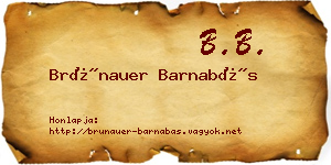Brünauer Barnabás névjegykártya